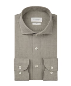 Heren overhemd lange mouw beige