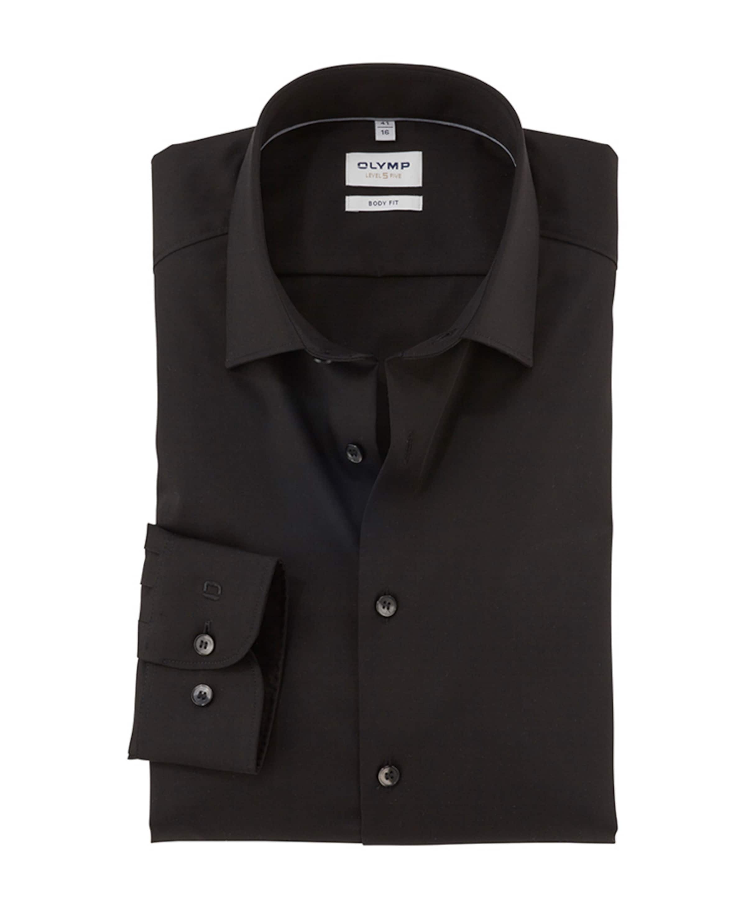 Heren overhemd lange mouw zwart