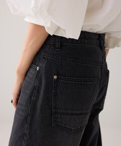 Cocoon fit black cotton jeans zwart