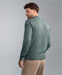 Heren trui met rits groen