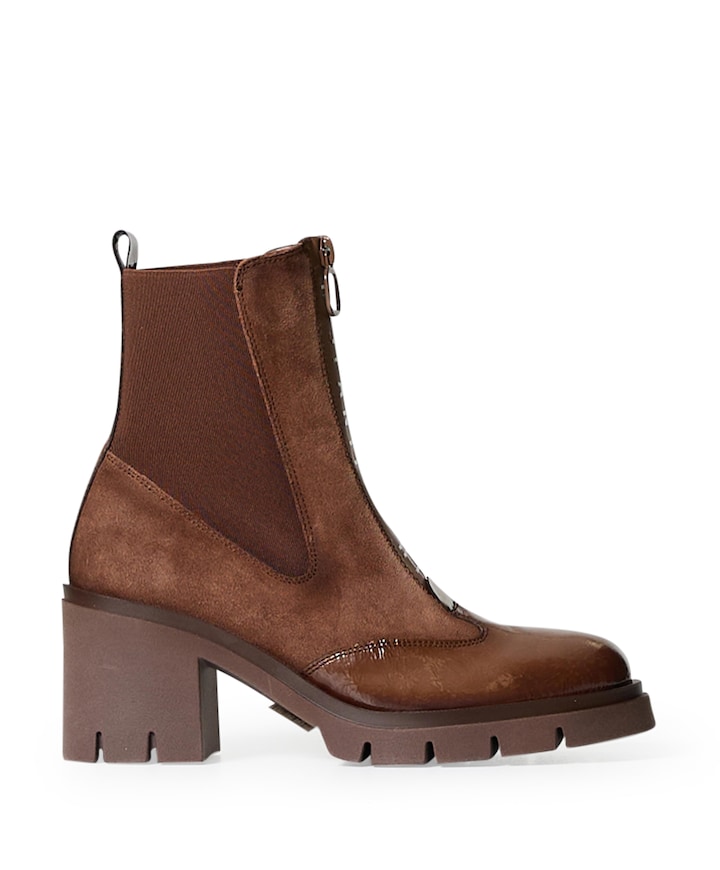 Zurich dames enkellaarzen bruin