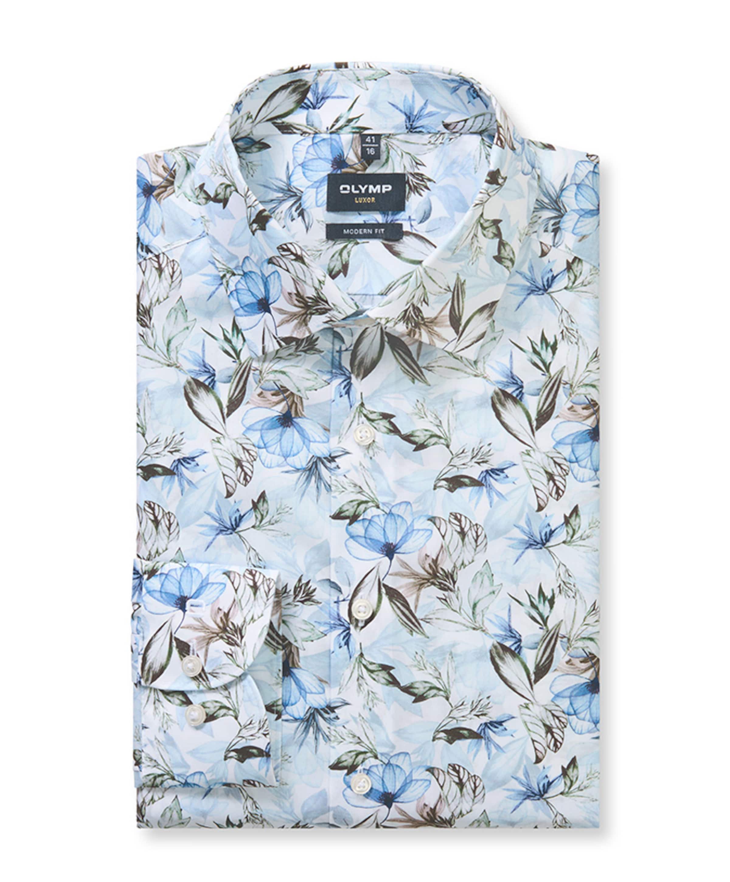 Heren overhemd lange mouw blauw