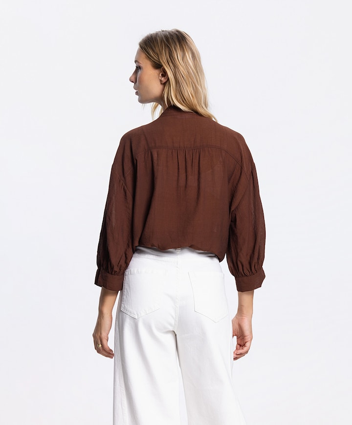 Dames blouse bruin