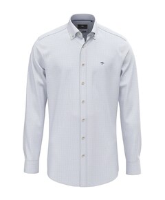 Heren overhemd lange mouw blauw