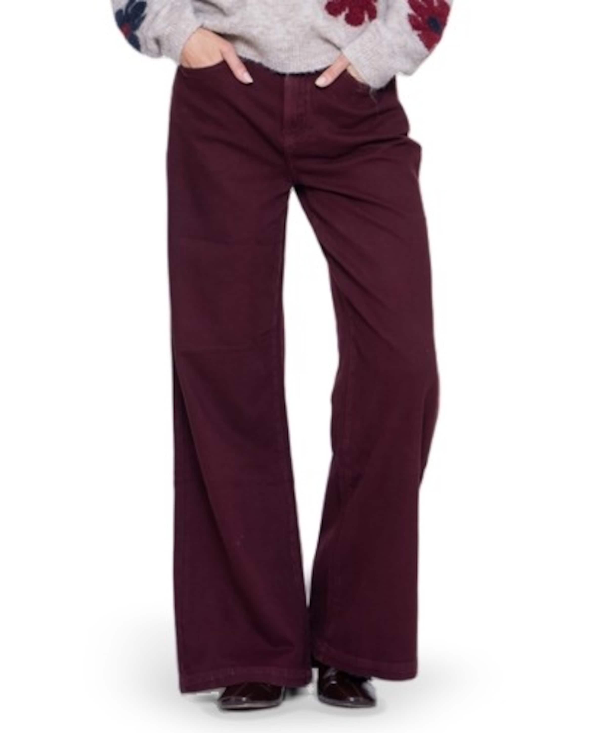 Wide dames jeans bordeaux