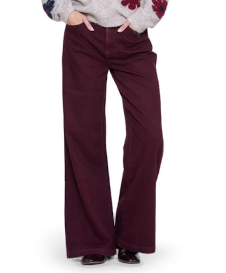 Wide dames jeans bordeaux