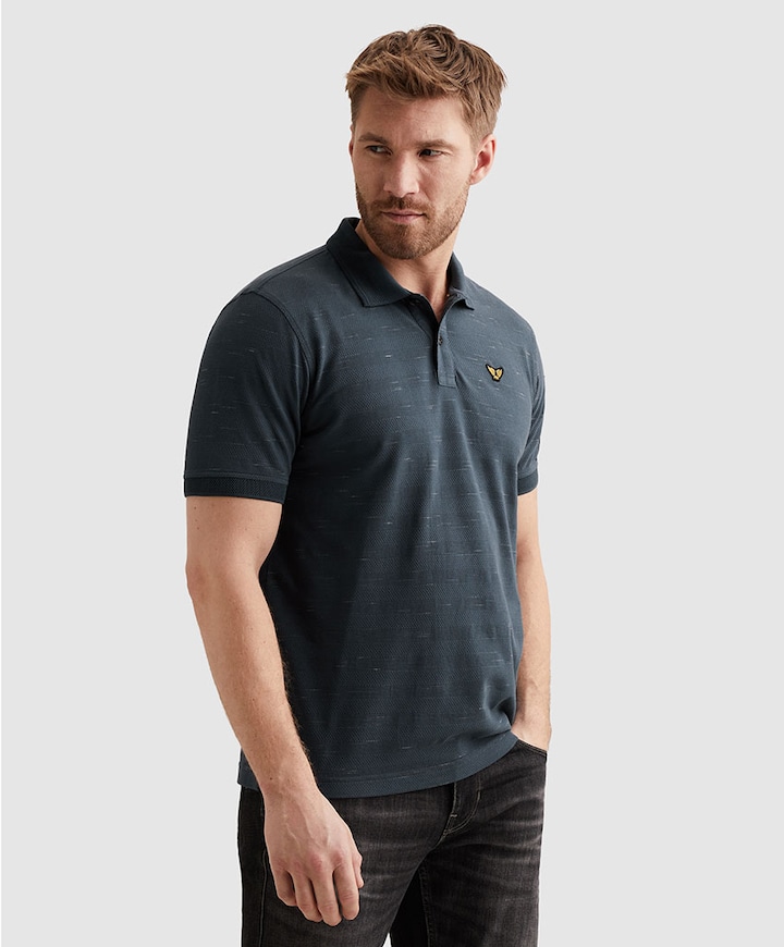 Heren polo blauw