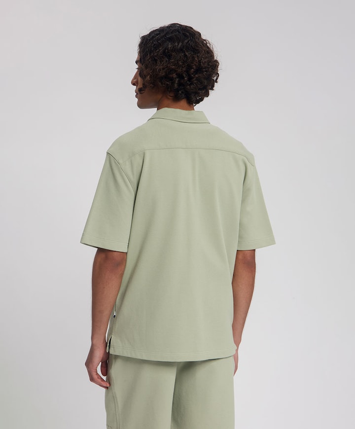Heren overhemd korte mouw groen