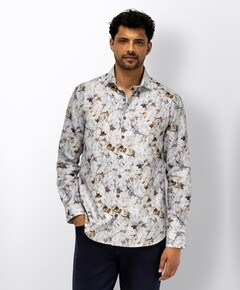 Heren overhemd lange mouw blauw