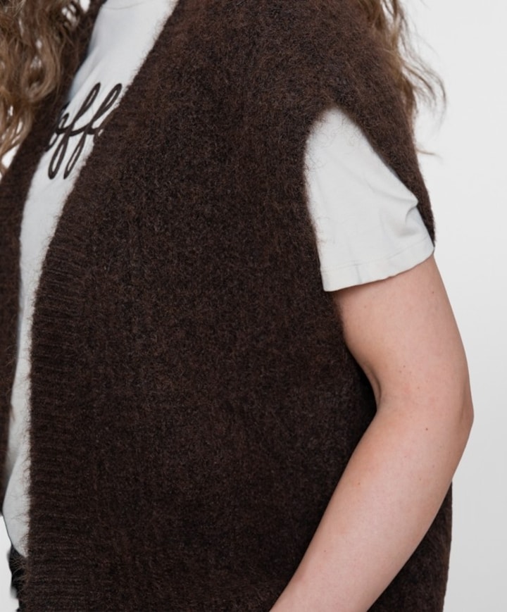 Dames gilet bruin