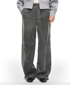 ROUBROOKLYN RW W/F LEATHER TROUSERS dames broek grijs