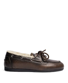 Boat Loafer Brushed dames instappers bruin