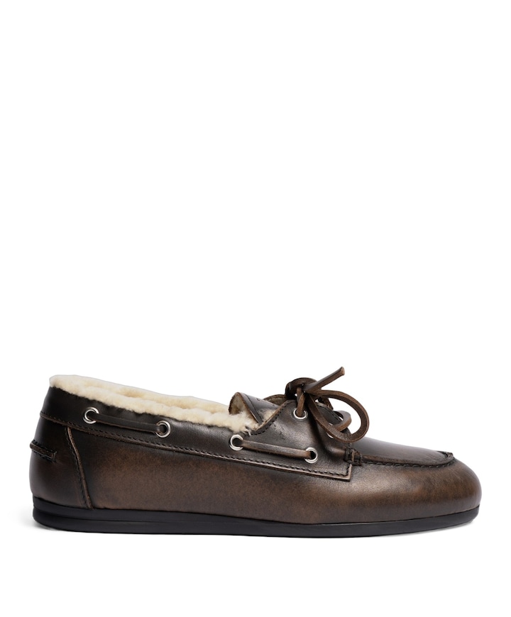 Boat Loafer Brushed dames instappers bruin