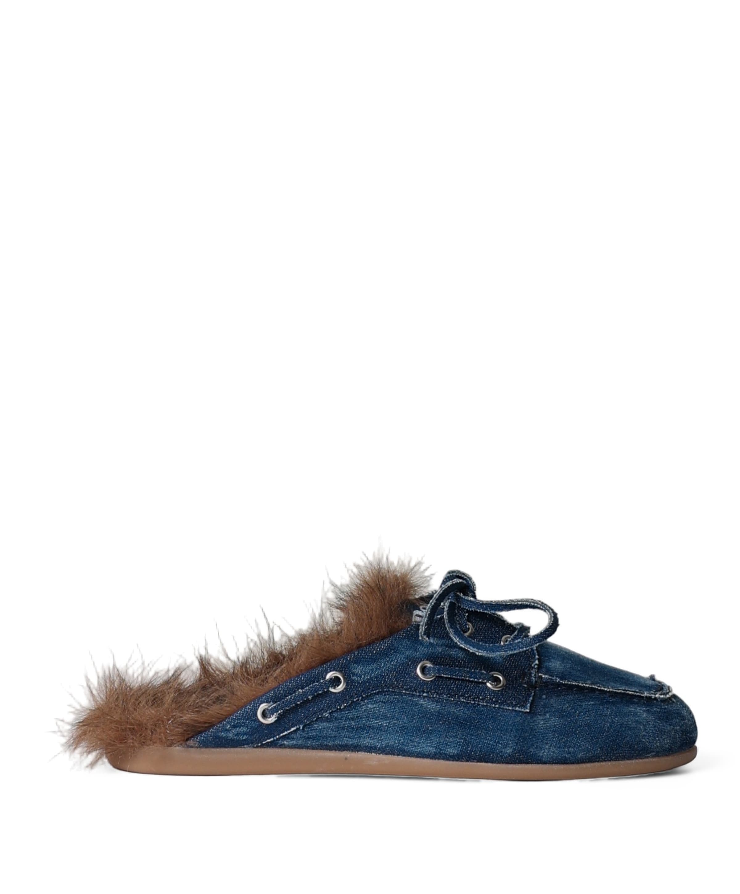 Boat Loafer Mule  dames clogs blauw