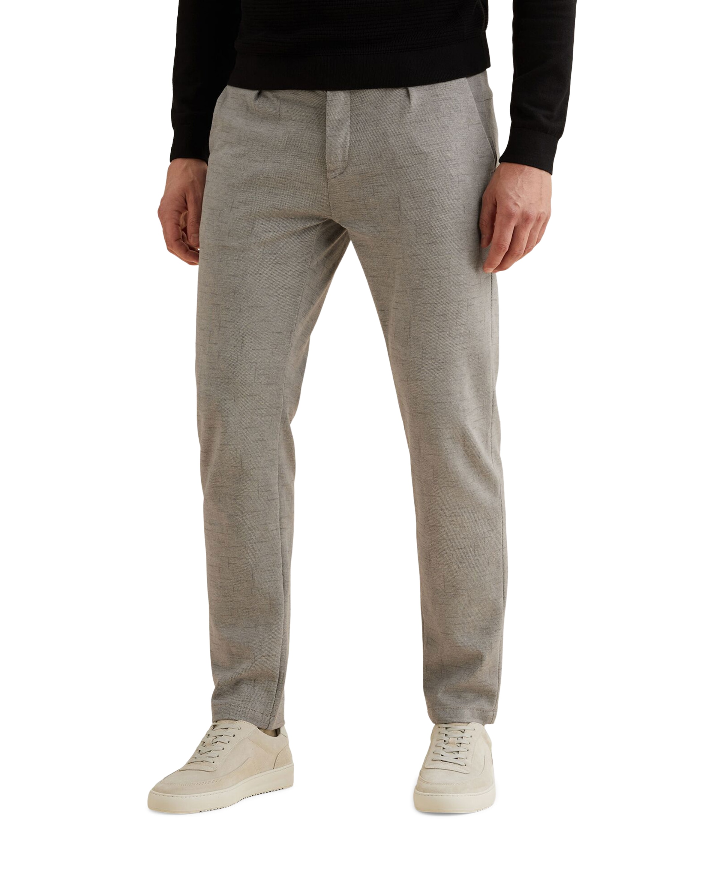 V11 CHINO PRINTED LINEN STRUCTURE heren broek groen