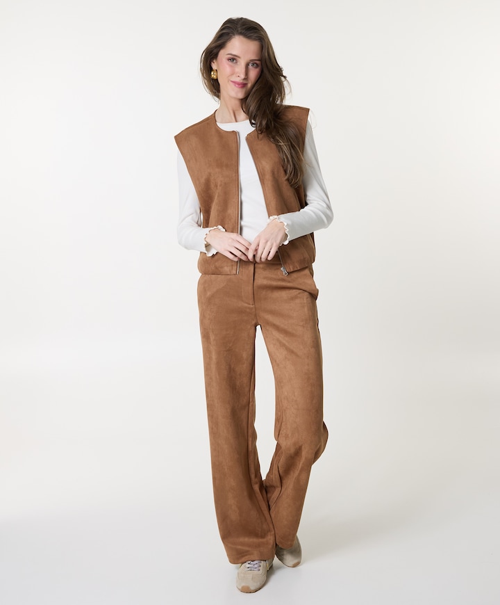 FQDUVA-PANTS dames broek bruin