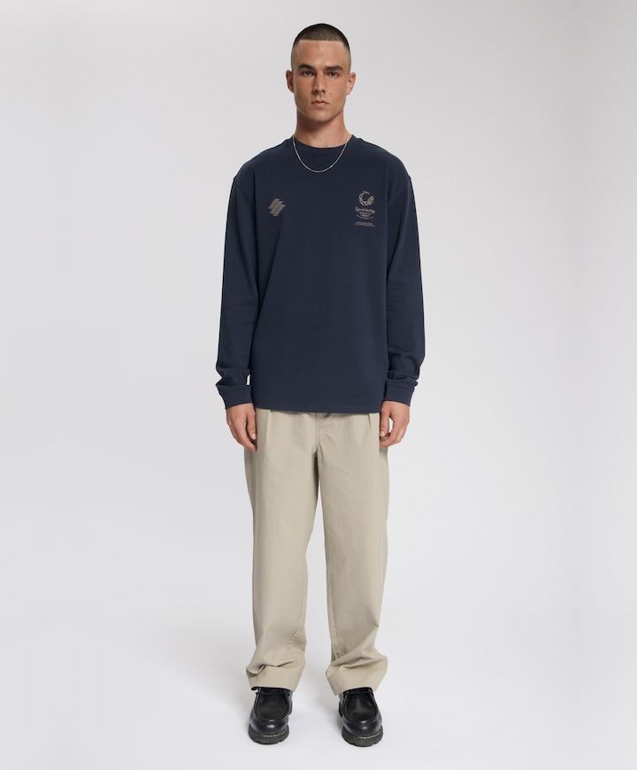 Heren longsleeve blauw