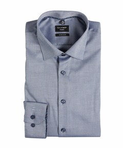 Heren overhemd extra lange mouw blauw