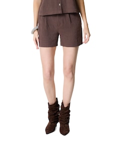 ONLSIESTA HW LINEN BL EMB PN dames korte broek bruin