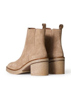 dames enkellaarzen beige