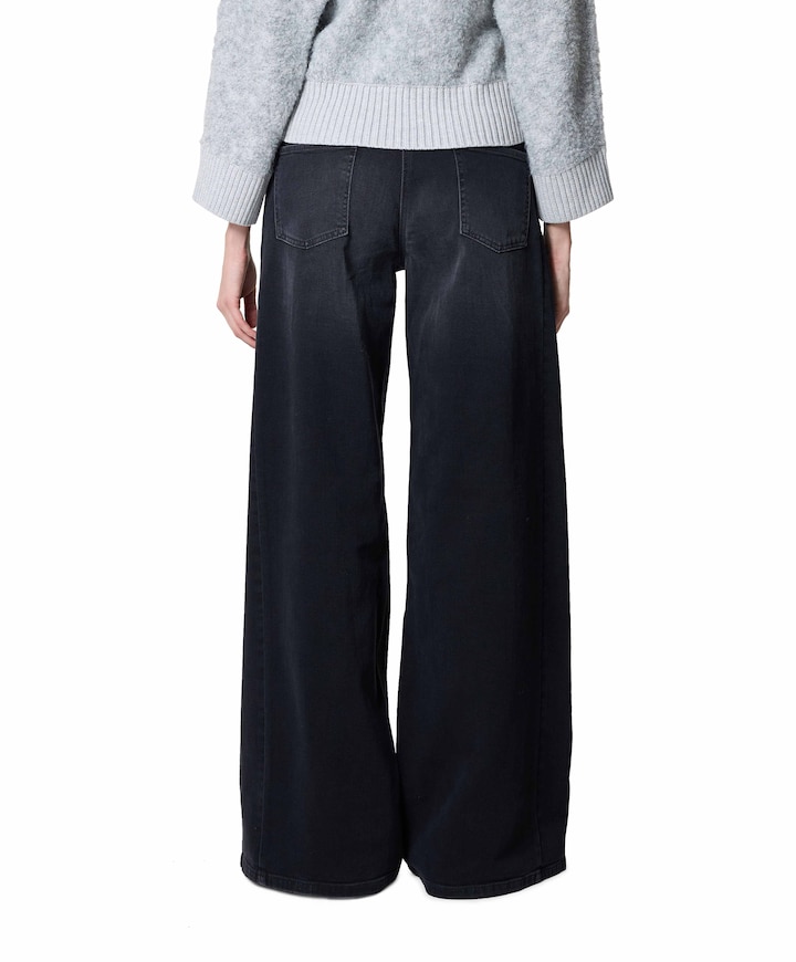 Palazzo patch dames jeans grijs