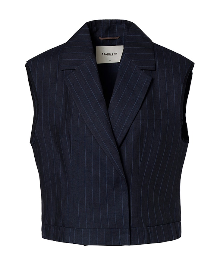 Dames gilet blauw