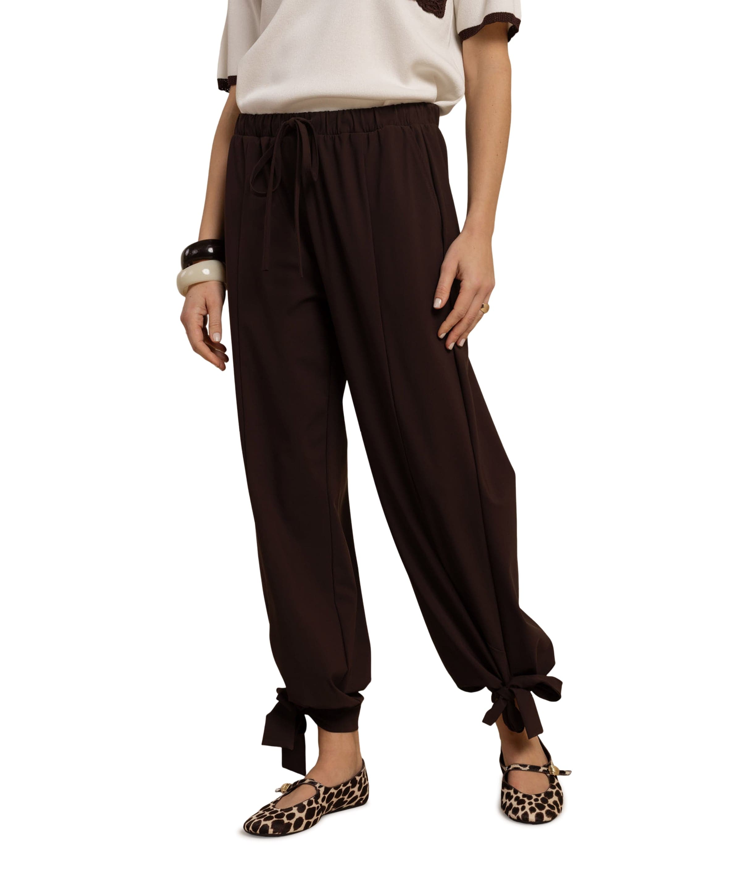 Darie balloon trousers dames broek bruin