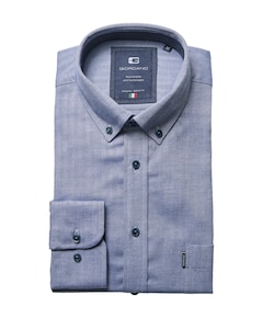 Heren overhemd lange mouw blauw