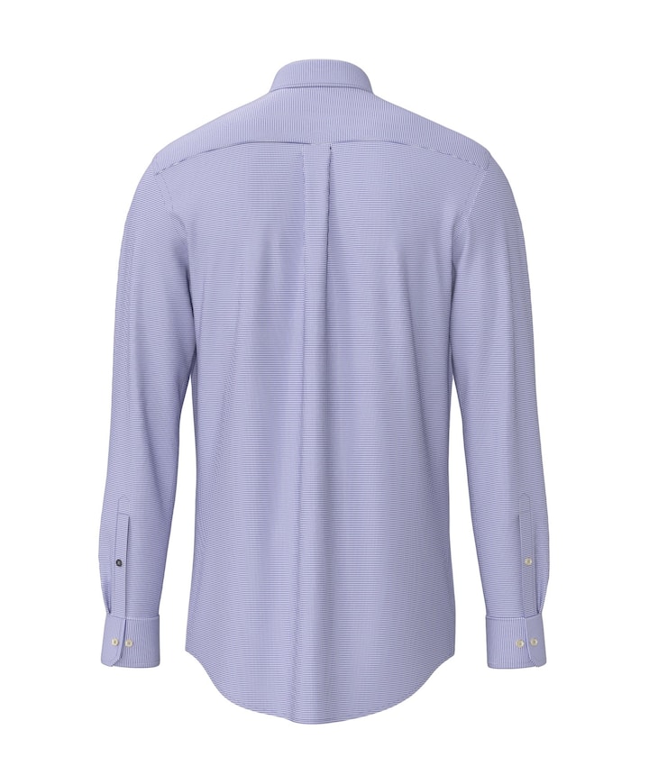 Heren overhemd lange mouw blauw