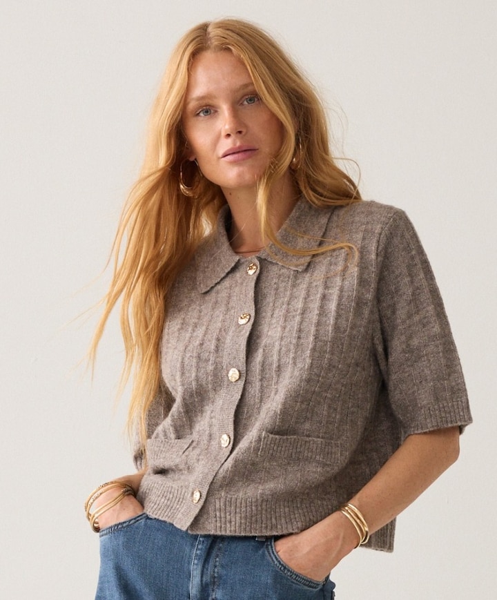 Dames vest beige