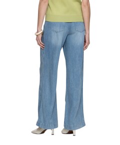 Wide soft wash dames jeans blauw