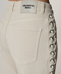 Jones Braided Straight Leg dames jeans beige