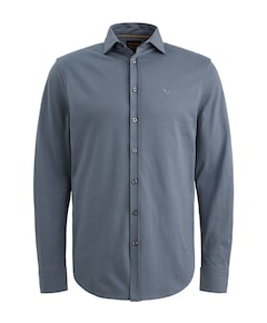 Heren overhemd lange mouw blauw