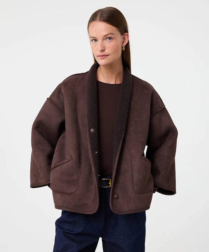 Dames jas bruin