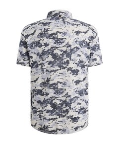 Heren overhemd korte mouw blauw