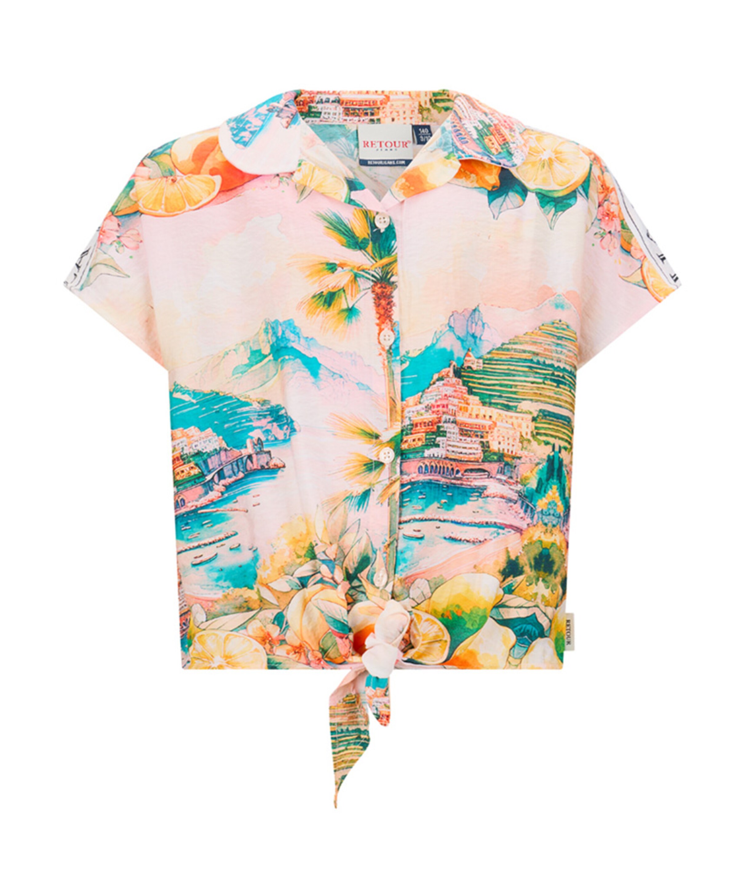 Meisjes blouse korte mouw multicolor