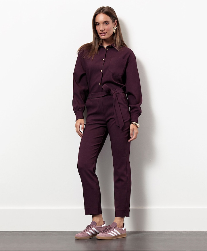 Zarja waffle broek paars