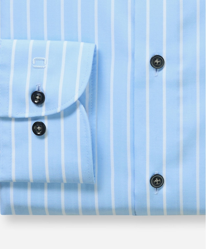 Heren overhemd extra lange mouw blauw