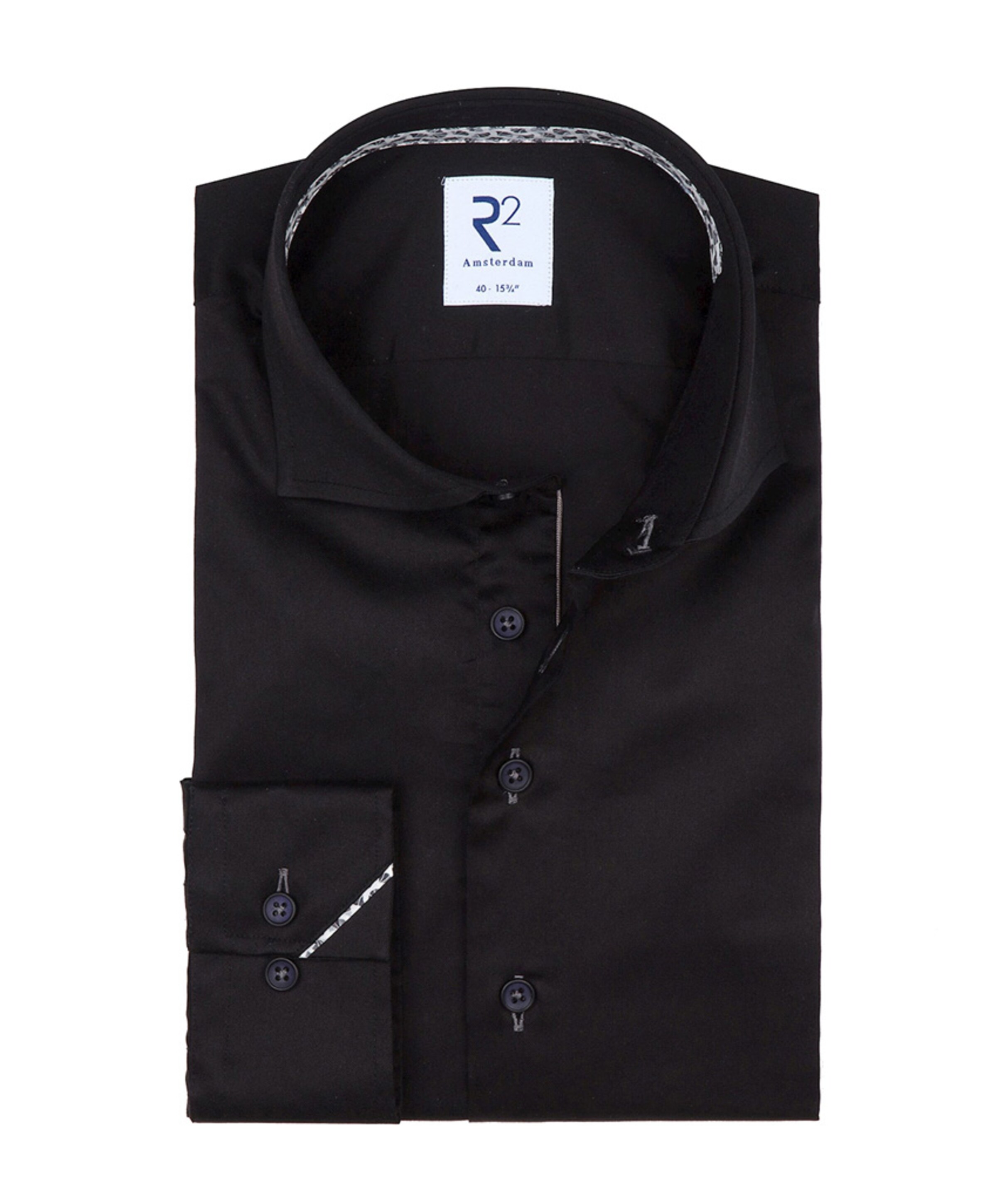 Heren overhemd lange mouw zwart