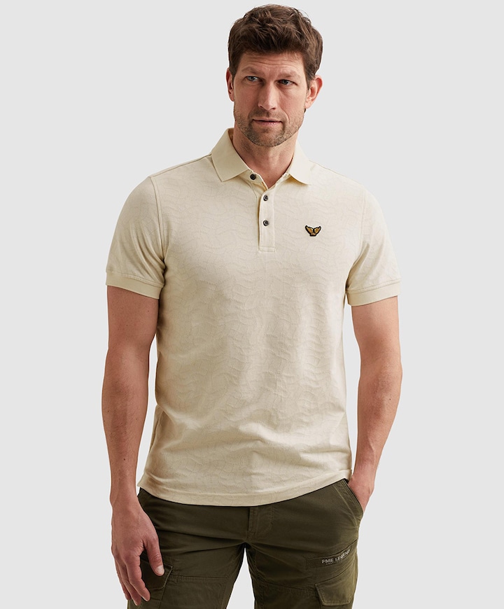 Heren polo ecru