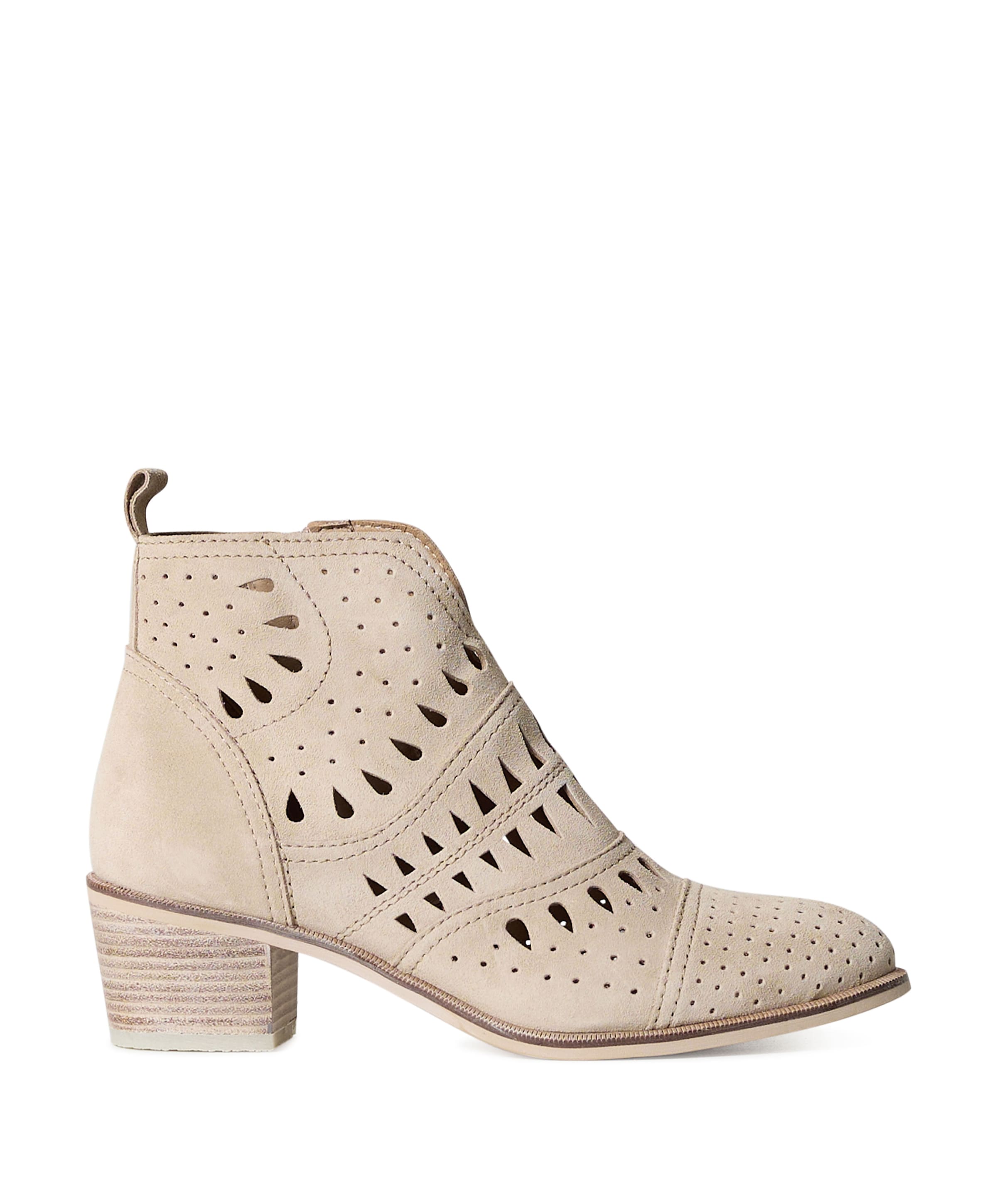 dames enkellaarzen beige