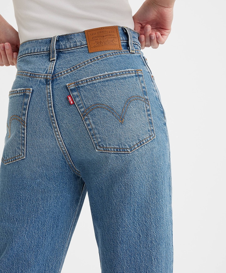 Ribcage full length dames jeans blauw