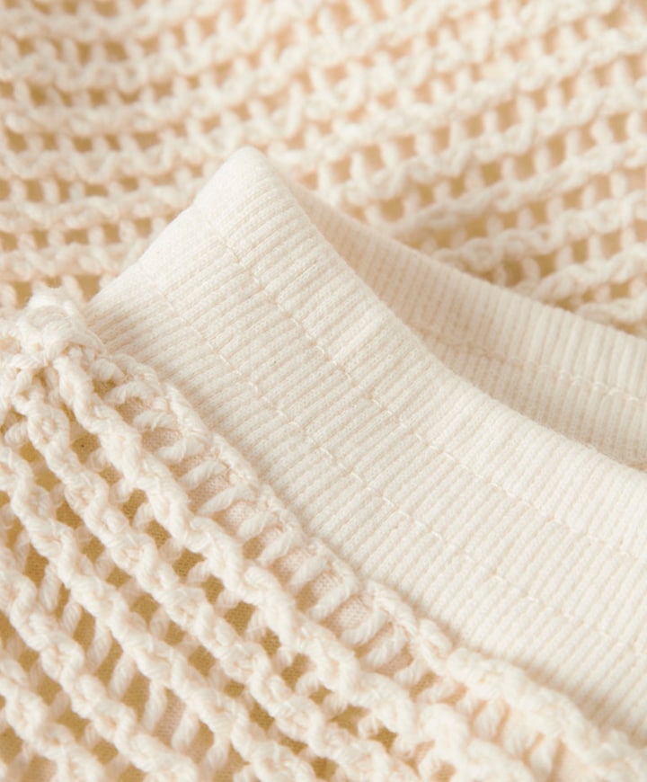 NMFFLORA KNIT LIL meisjes korte broek ecru