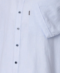 Heren overhemd korte mouw blauw
