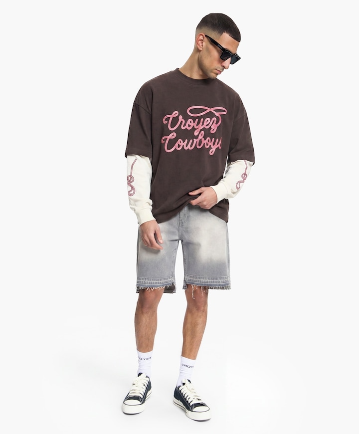 Heren longsleeve bruin