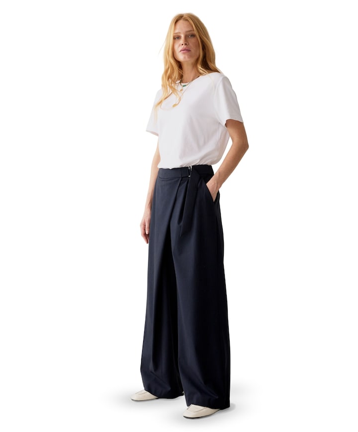 Pinstripe small dames broek blauw