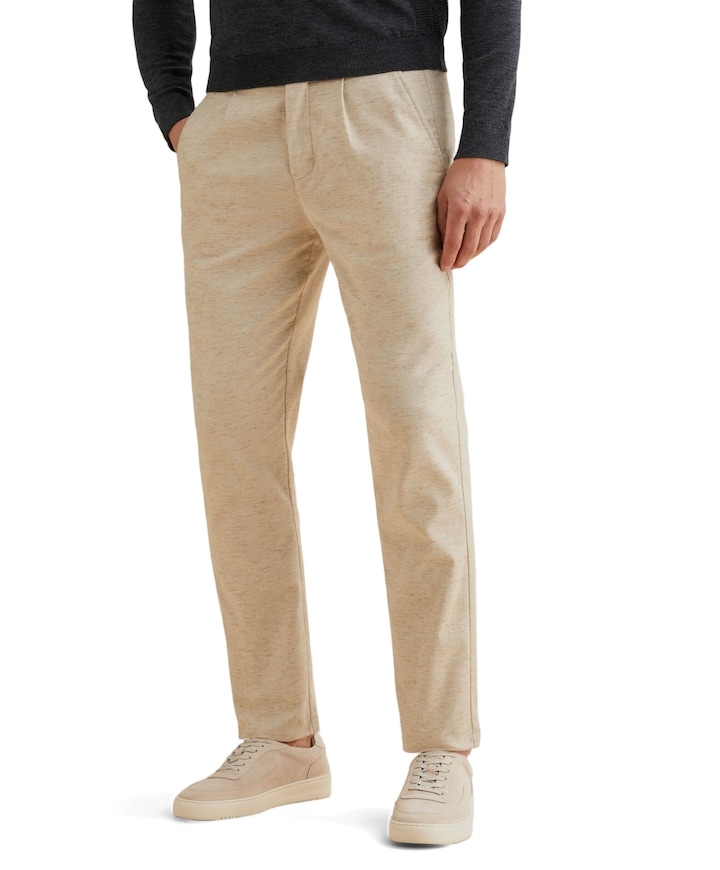 V35 RELAXED CHINO LINEN STRETCH heren broek beige