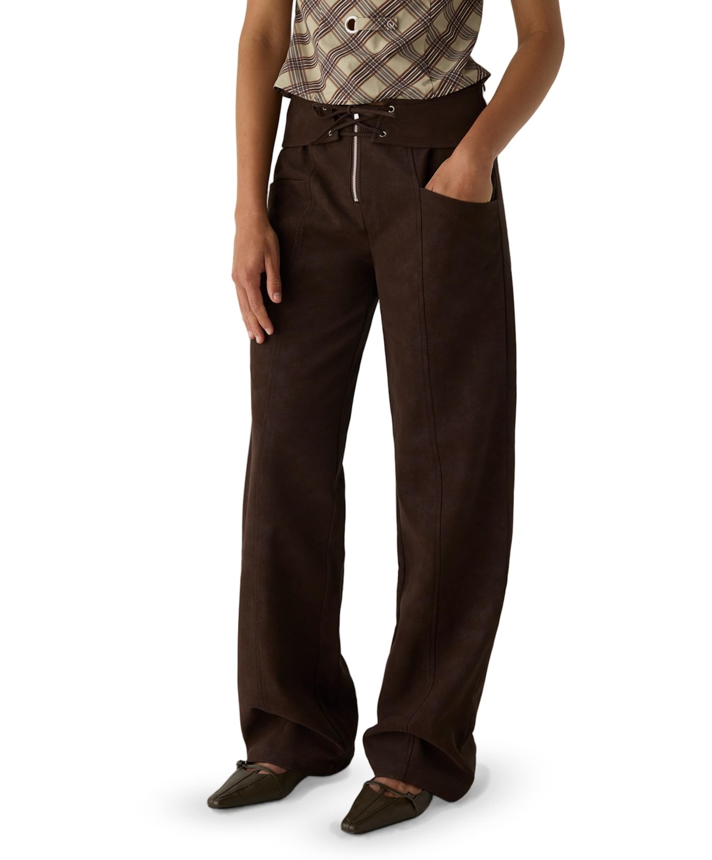 SELAH DARK BROWN dames broek bruin
