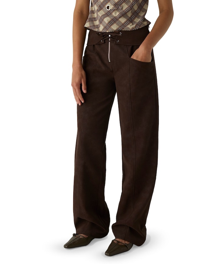 SELAH DARK BROWN dames broek bruin