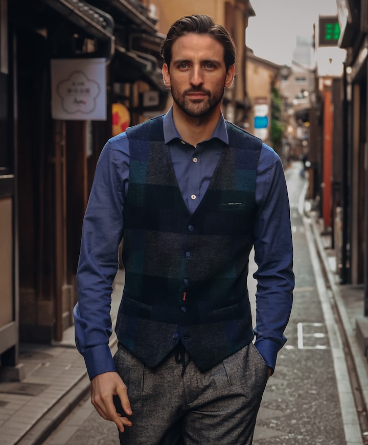 Heren gilet groen